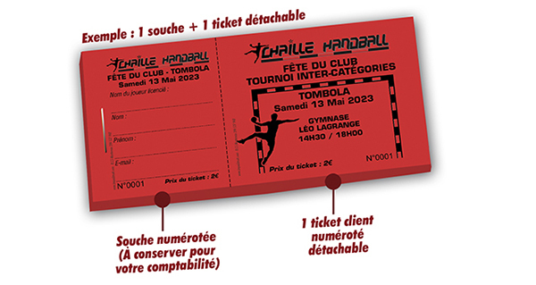 tombola à imprimer club handball