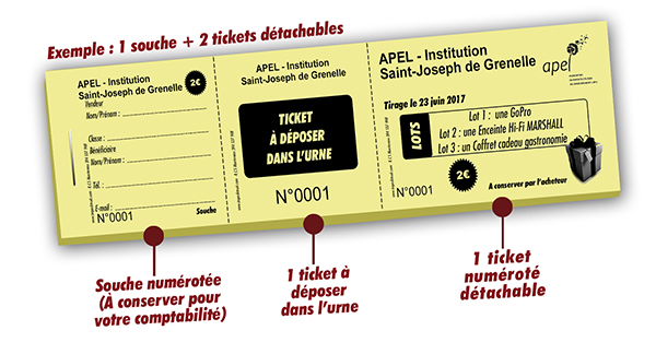 tombola souscription volontaire à imprimer  kermesse des écoles Grenelle