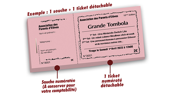 vente tickets tombola Chartrette Tilleuls